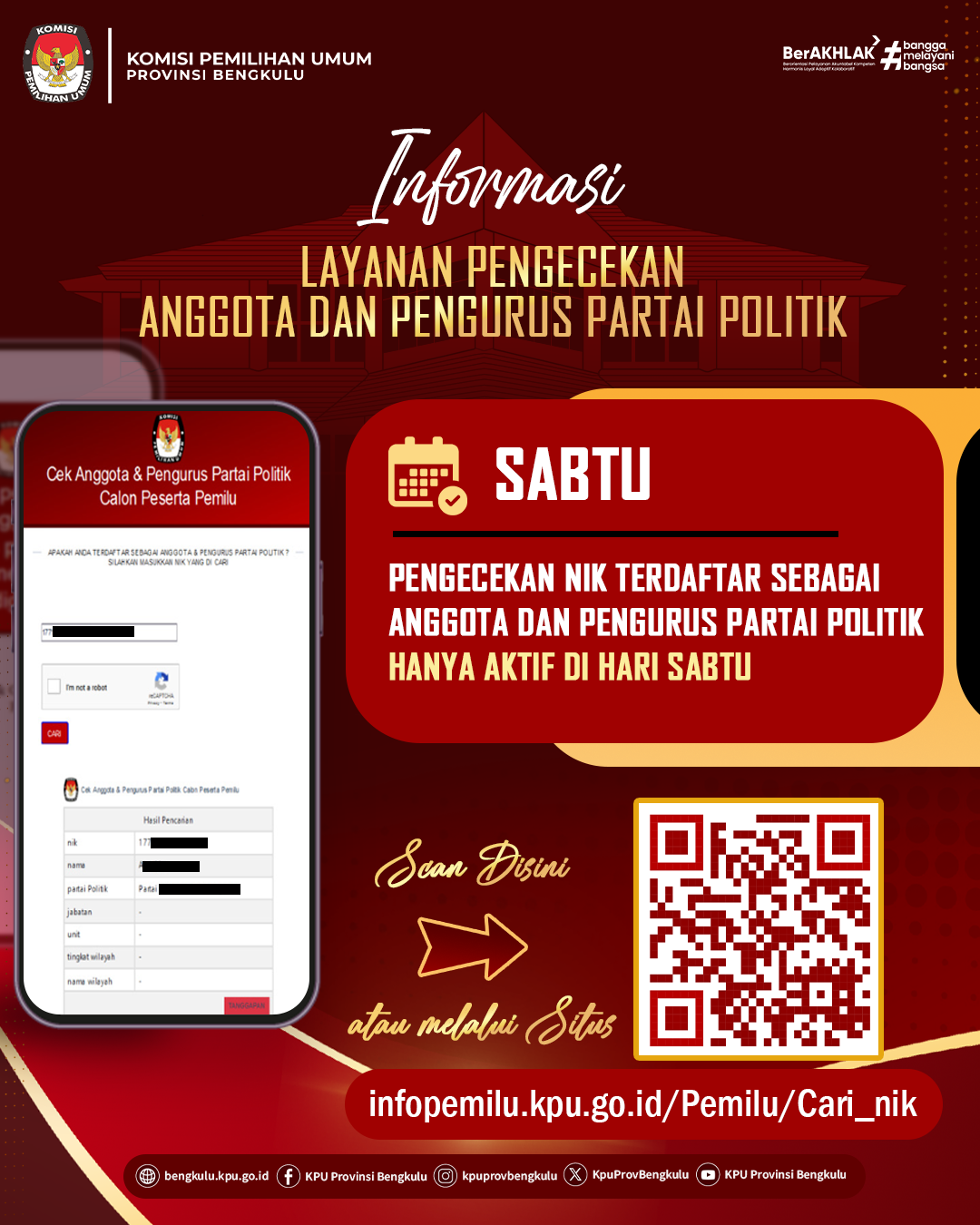 Informasi Pengecekan Anggota dan Pengurus Partai Politik